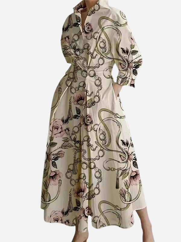 Ana | Vestido Camisero Largo Estampado para Mujer