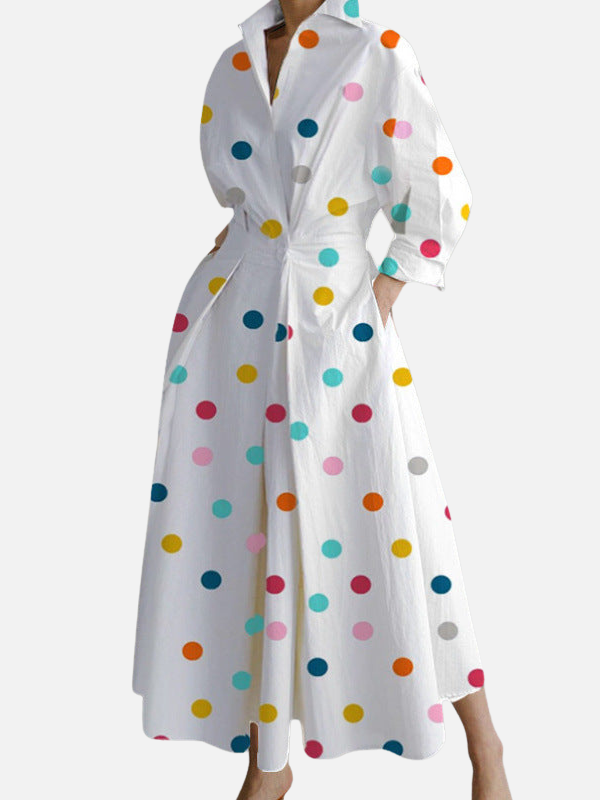 Ana | Vestido Camisero Largo Estampado para Mujer