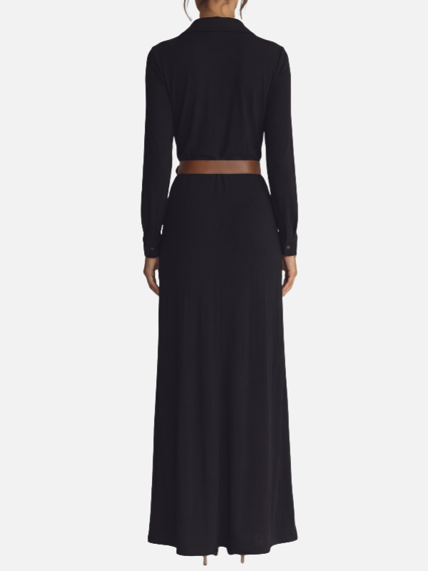 Carolina | Vestido Camisero Largo con Cinturón Mujer