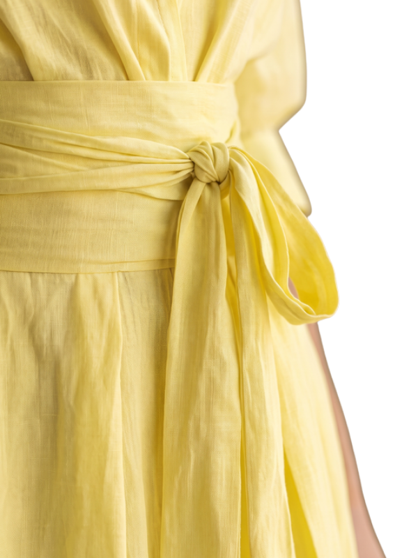 Adriana | Vestido Camisero Largo con Lazo para Mujer