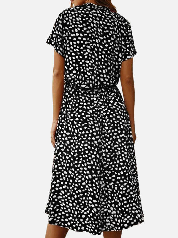 Gabriela | Vestido Camisero Midi Animal Print Mujer