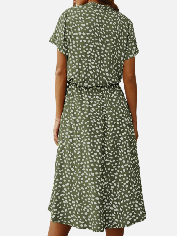 Gabriela | Vestido Camisero Midi Animal Print Mujer