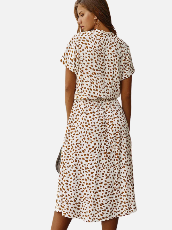 Gabriela | Vestido Camisero Midi Animal Print Mujer