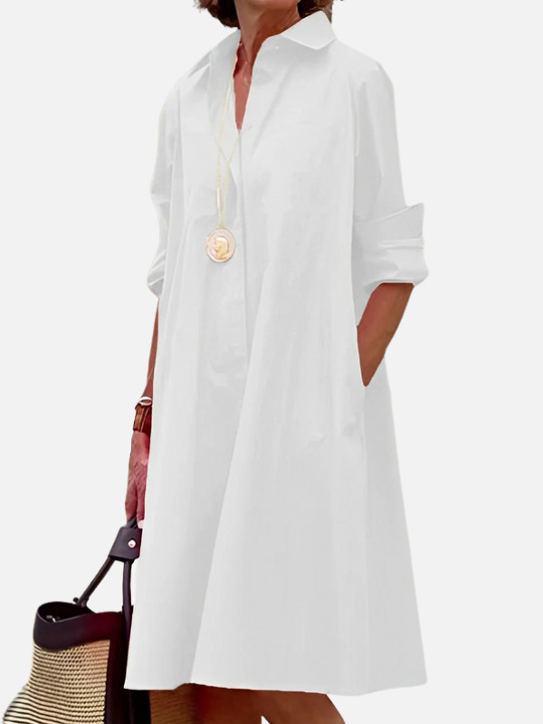 Marisol | Vestido Camisero Midi Holgado para Mujer