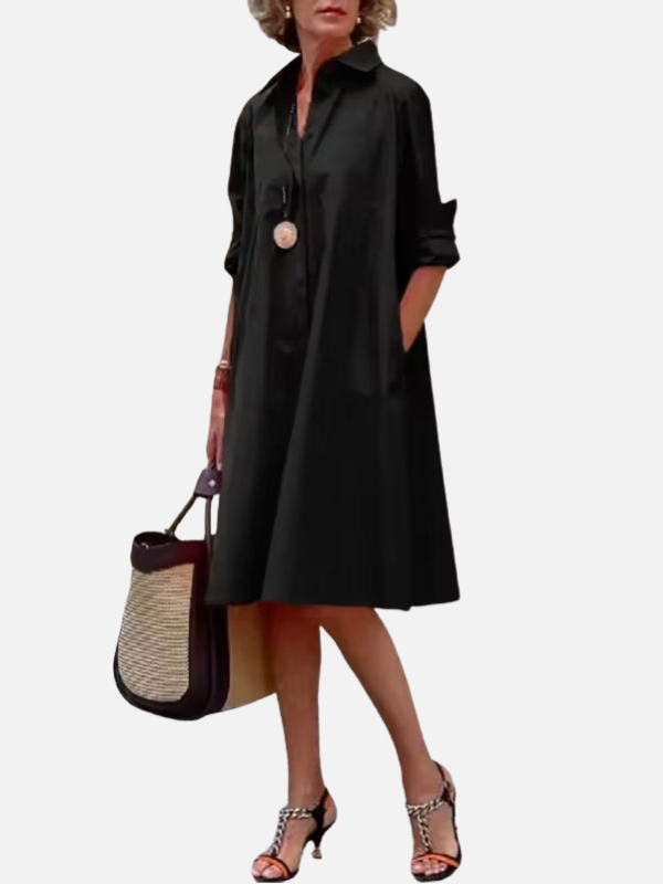 Carmen | Vestido Camisero Midi con Bolsillos Mujer