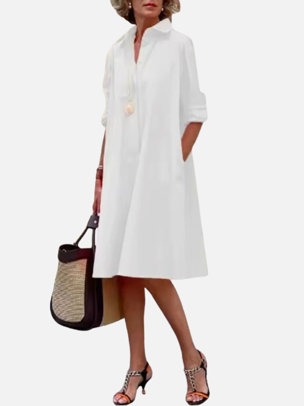 Carmen | Vestido Camisero Midi con Bolsillos Mujer