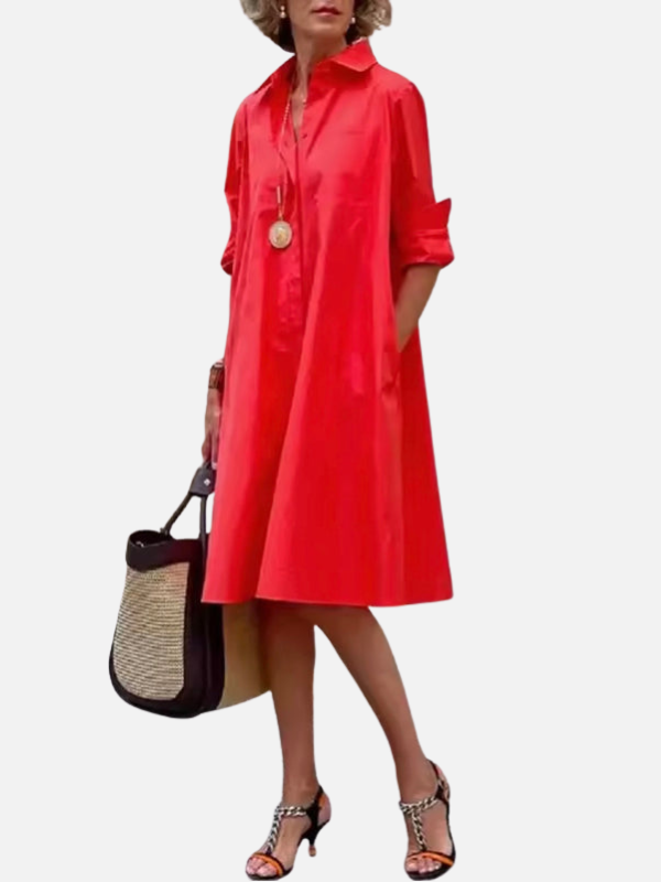 Carmen | Vestido Camisero Midi con Bolsillos Mujer