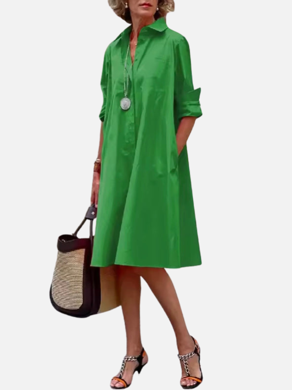 Carmen | Vestido Camisero Midi con Bolsillos Mujer