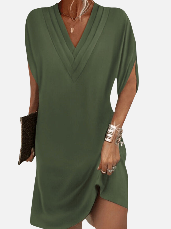 Karla | Vestido Corto Suelto Manga Murciélago Mujer