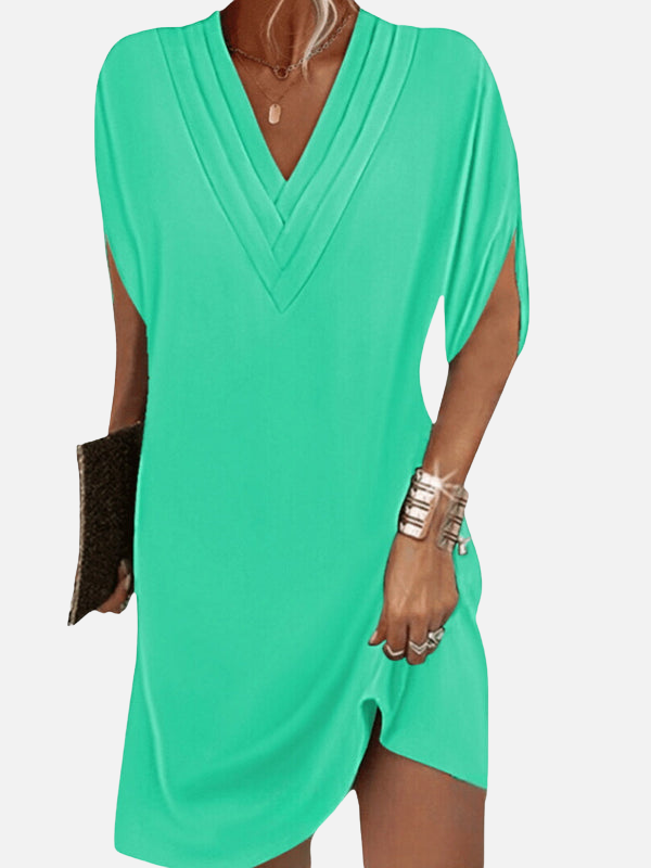 Karla | Vestido Corto Suelto Manga Murciélago Mujer