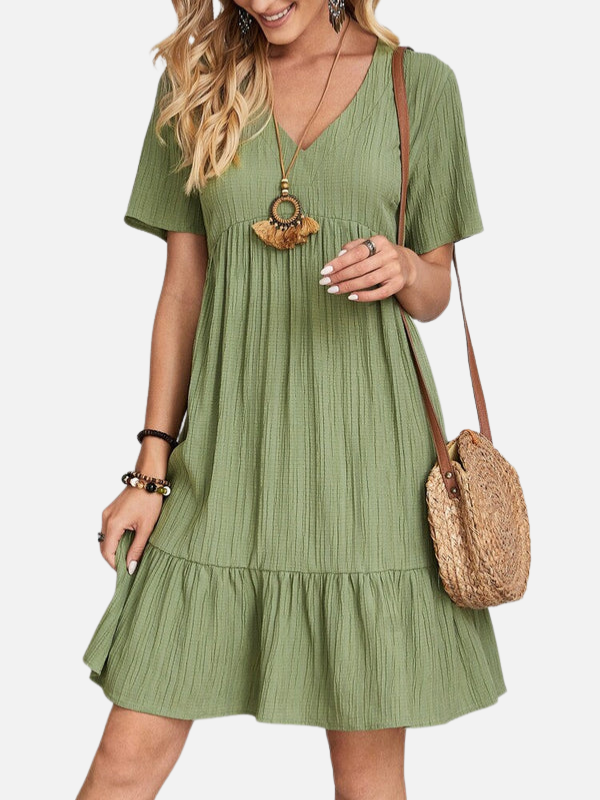 Emilia | Vestido Corto de Verano Holgado Manga Corta