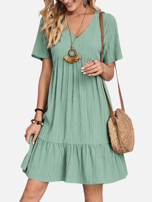 Emilia | Vestido Corto de Verano Holgado Manga Corta