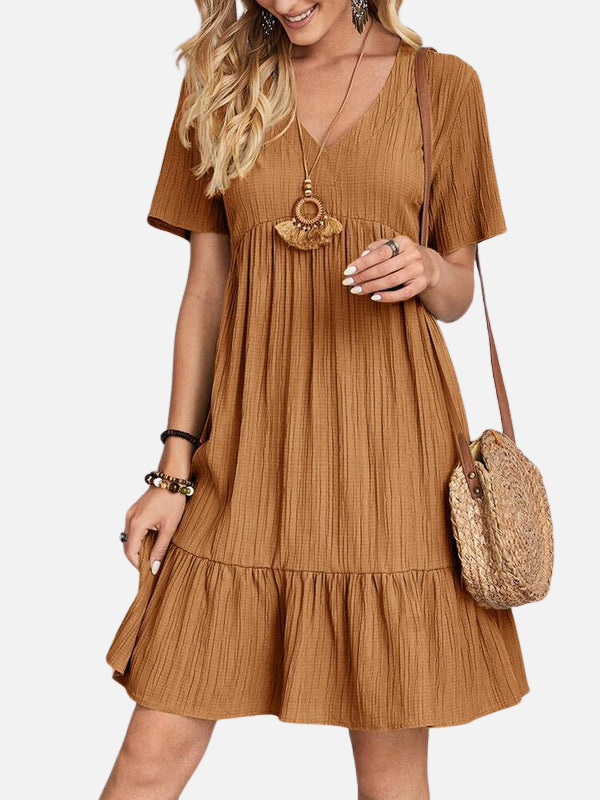 Emilia | Vestido Corto de Verano Holgado Manga Corta
