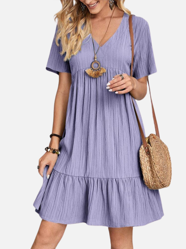 Emilia | Vestido Corto de Verano Holgado Manga Corta