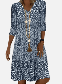 Alejandra | Vestido Floreado de Manga 3/4 para Mujer