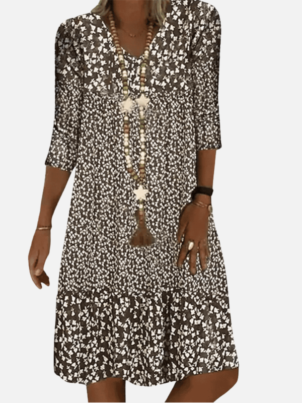Alejandra | Vestido Floreado de Manga 3/4 para Mujer