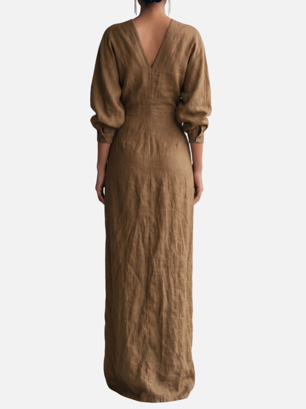 Gabriela | Vestido Largo Cruzado con Escote en V Mujer