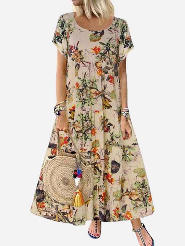 Verónica | Vestido Largo Floreado Escalonado Mujer