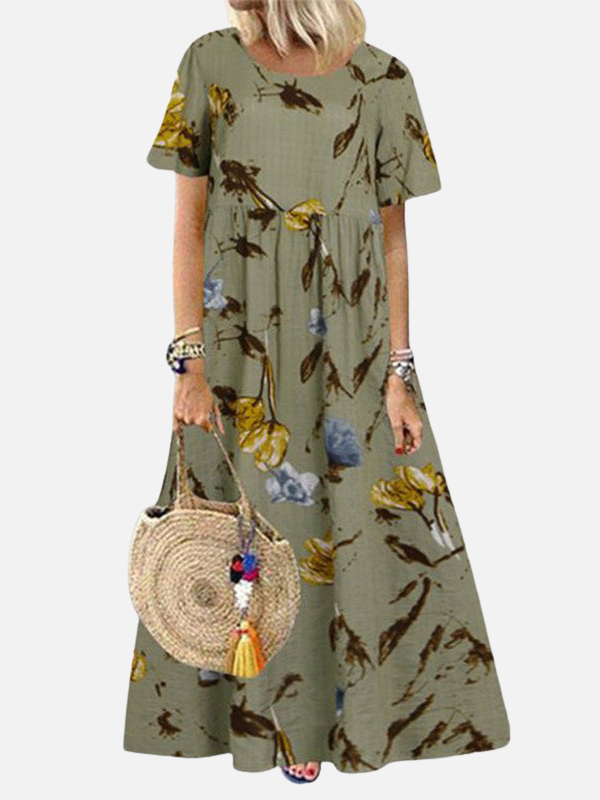 Verónica | Vestido Largo Floreado Escalonado Mujer