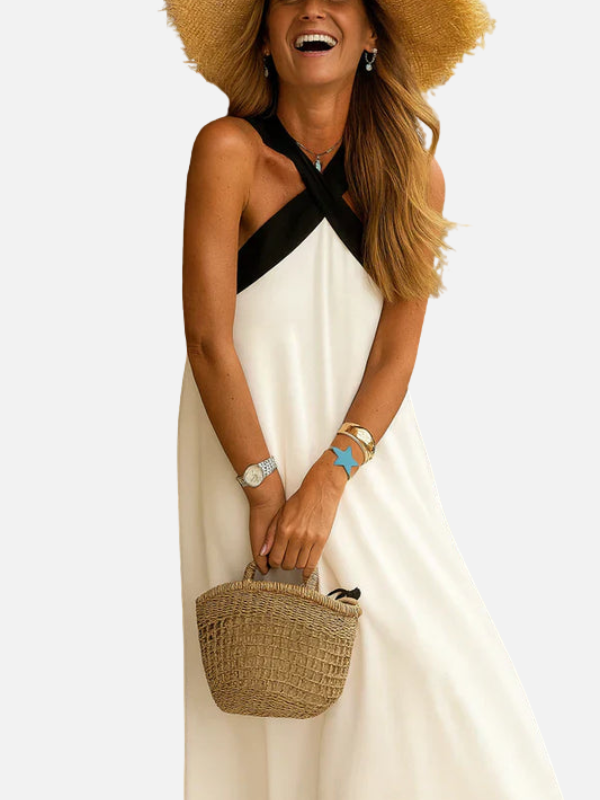 Vanessa | Vestido Largo con Tirantes Cruzados Mujer
