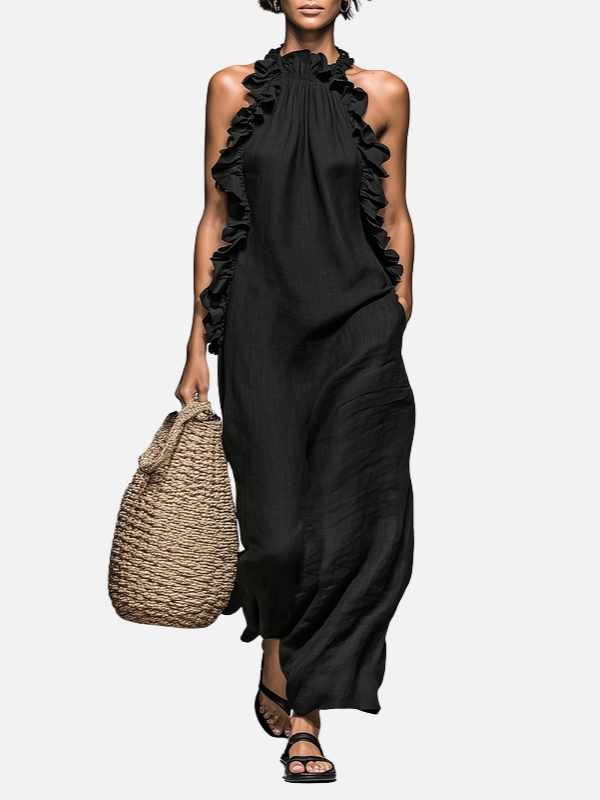 Ximena | Vestido Largo de Cuello Halter para Mujer