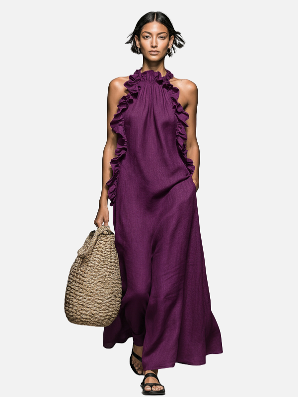 Ximena | Vestido Largo de Cuello Halter para Mujer