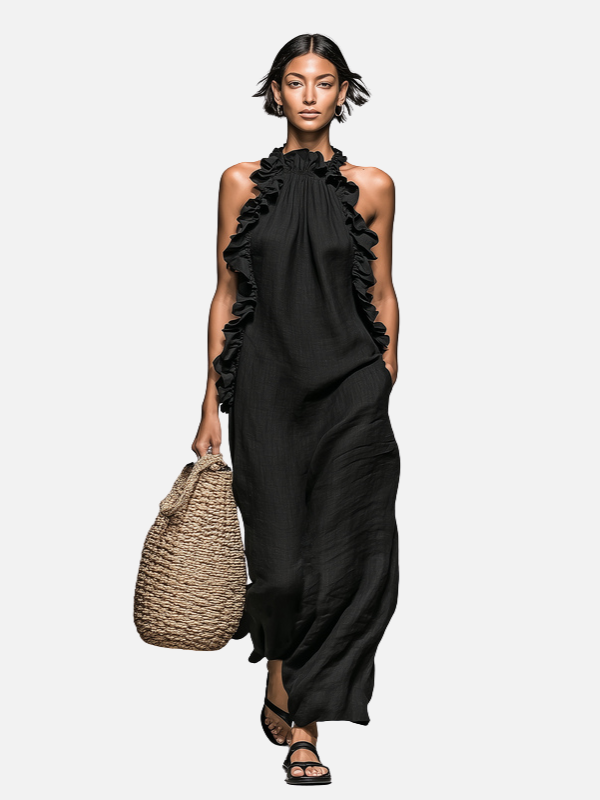 Ximena | Vestido Largo de Cuello Halter para Mujer