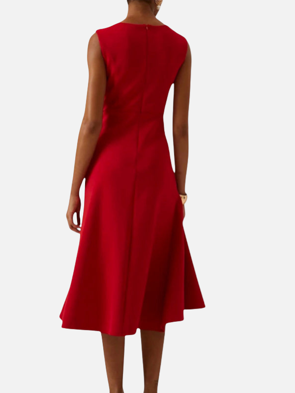 Ana | Vestido Midi Asimétrico con Vuelo Elegante