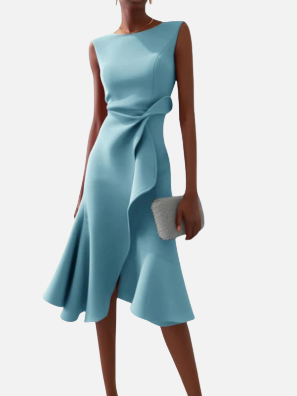 Ana | Vestido Midi Asimétrico con Vuelo Elegante