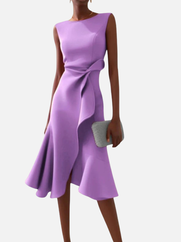 Ana | Vestido Midi Asimétrico con Vuelo Elegante