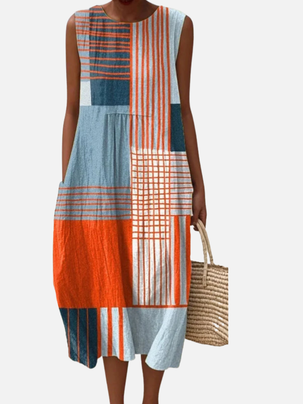 Gabriela | Vestido Midi Estampado sin Mangas Mujer