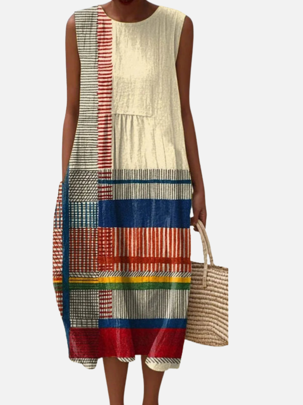 Gabriela | Vestido Midi Estampado sin Mangas Mujer