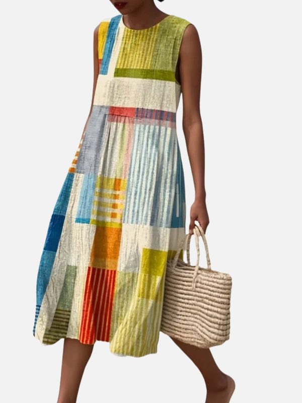 Gabriela | Vestido Midi Estampado sin Mangas Mujer