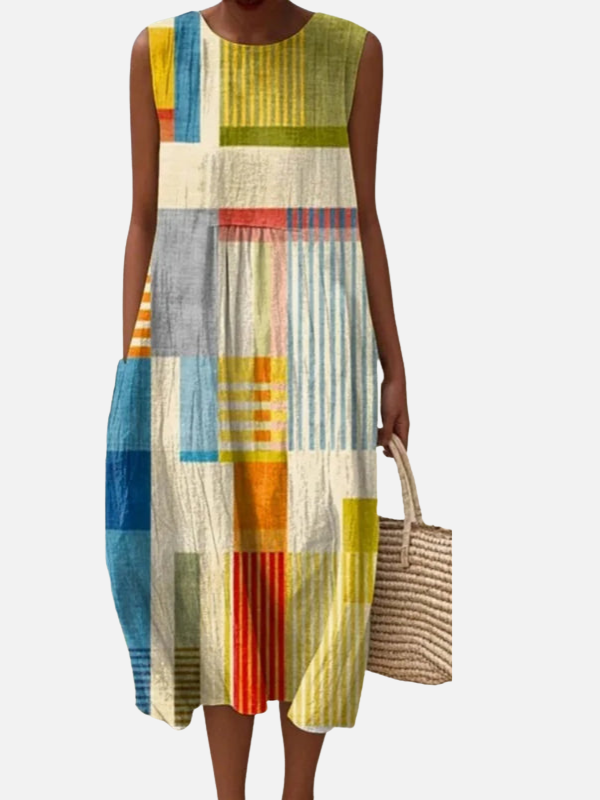 Gabriela | Vestido Midi Estampado sin Mangas Mujer