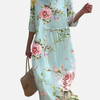 Beatriz | Vestido Midi Floreado de Manga 3/4 Mujer