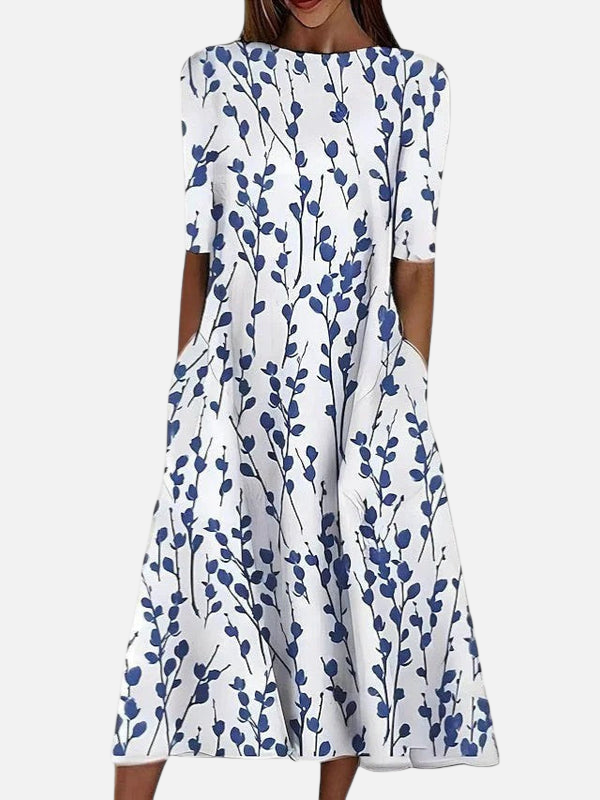 Victoria | Vestido Midi con Bolsillos Estampado Mujer