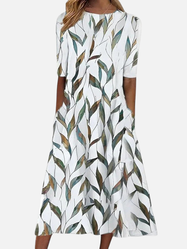 Victoria | Vestido Midi con Bolsillos Estampado Mujer