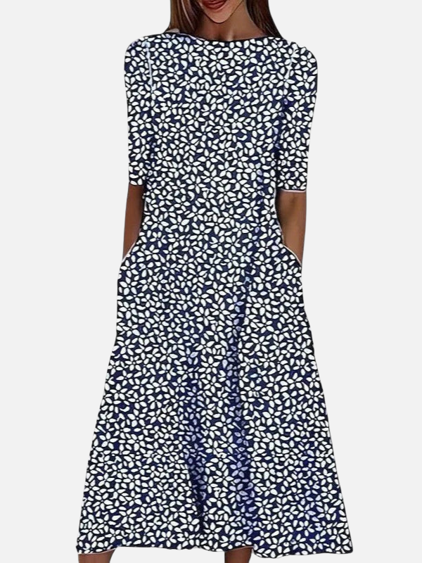 Victoria | Vestido Midi con Bolsillos Estampado Mujer