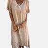 Patricia | Vestido Midi con Escote en V Manga Corta