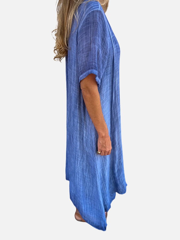 Patricia | Vestido Midi con Escote en V Manga Corta