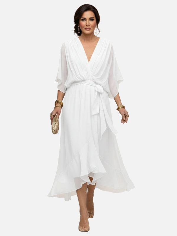 Beatriz | Vestido Midi de Gasa Cruzado para Mujer