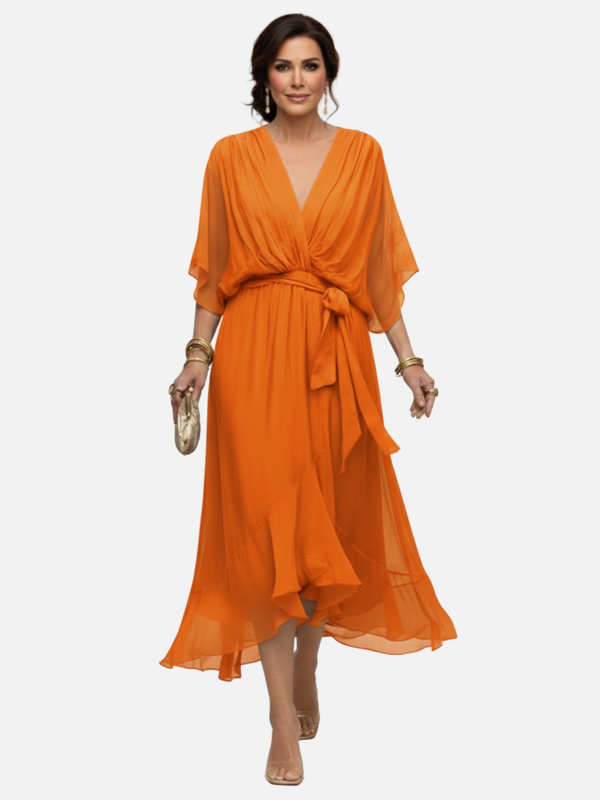 Beatriz | Vestido Midi de Gasa Cruzado para Mujer