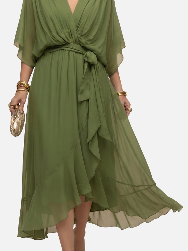 Beatriz | Vestido Midi de Gasa Cruzado para Mujer