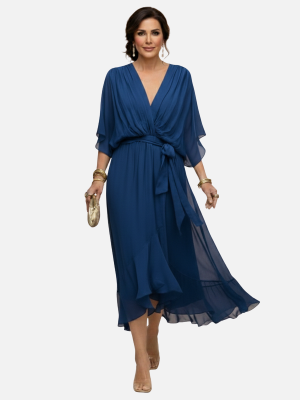 Beatriz | Vestido Midi de Gasa Cruzado para Mujer