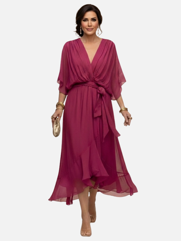 Beatriz | Vestido Midi de Gasa Cruzado para Mujer
