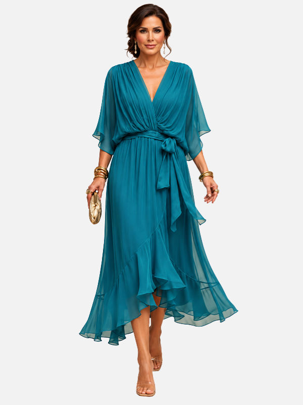 Beatriz | Vestido Midi de Gasa Cruzado para Mujer