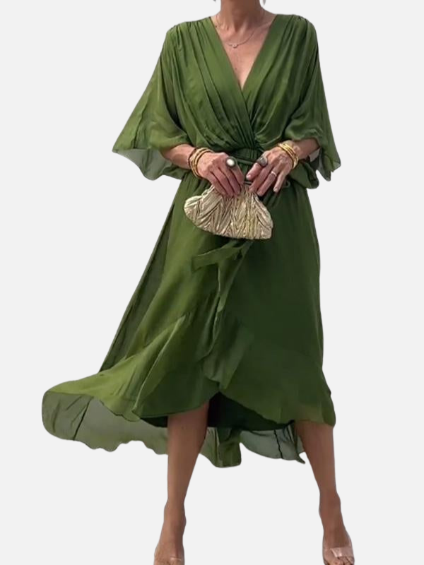 Marisol | Vestido Midi de Gasa con Lazo para Mujer