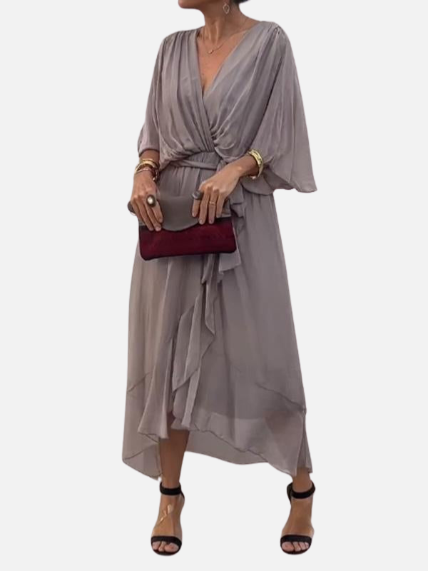 Marisol | Vestido Midi de Gasa con Lazo para Mujer