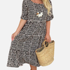 Isabella | Vestido Midi de Lunares Manga Corta Mujer