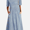 Guadalupe | Vestido Midi de Rayas con Bolsillos